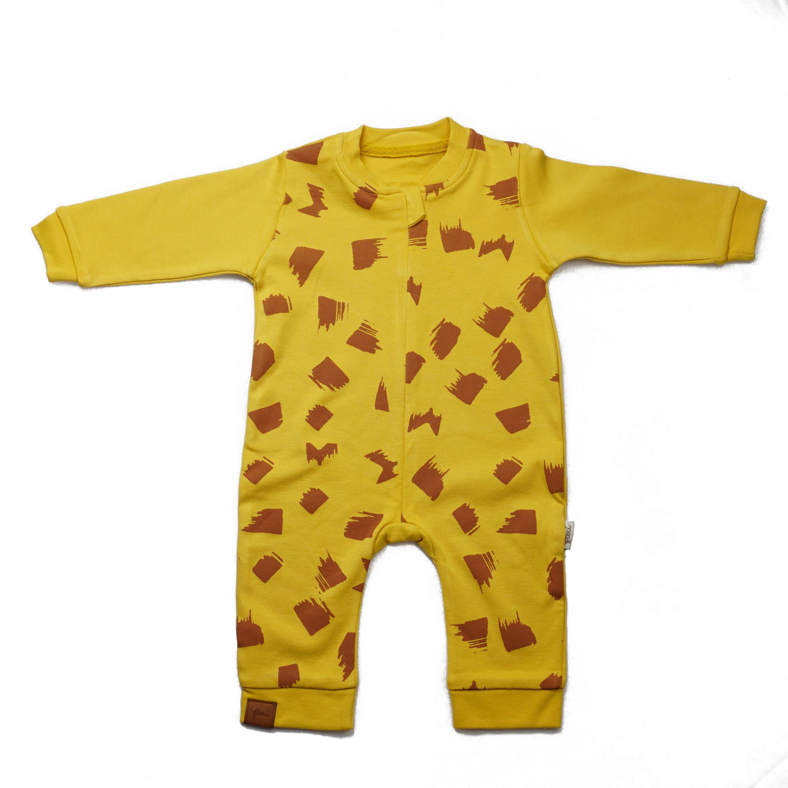 Salopetă cu fermoar, Galben, 6-24 luni