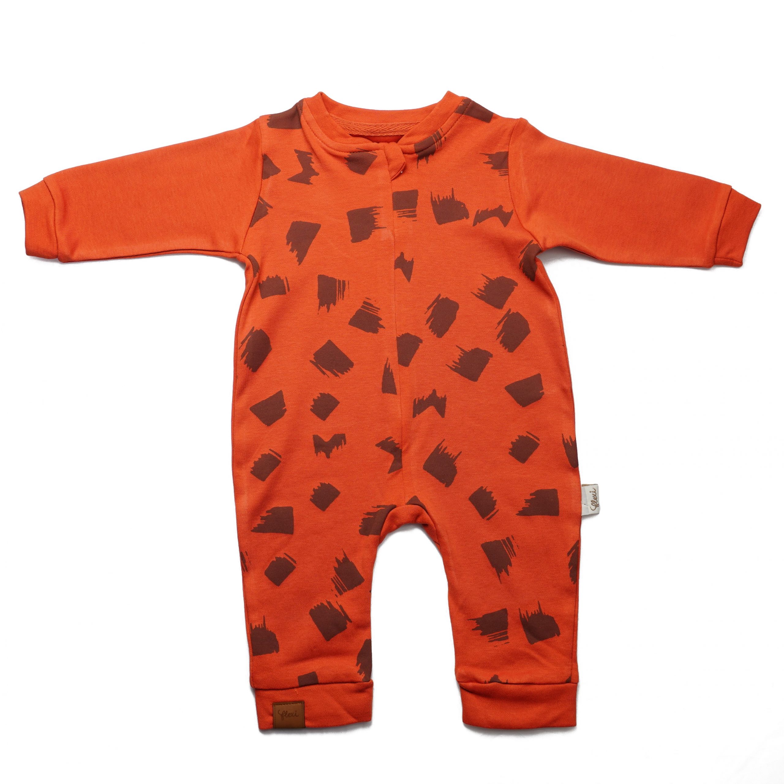 Salopetă cu fermoar, Portocalie, 6-24 luni