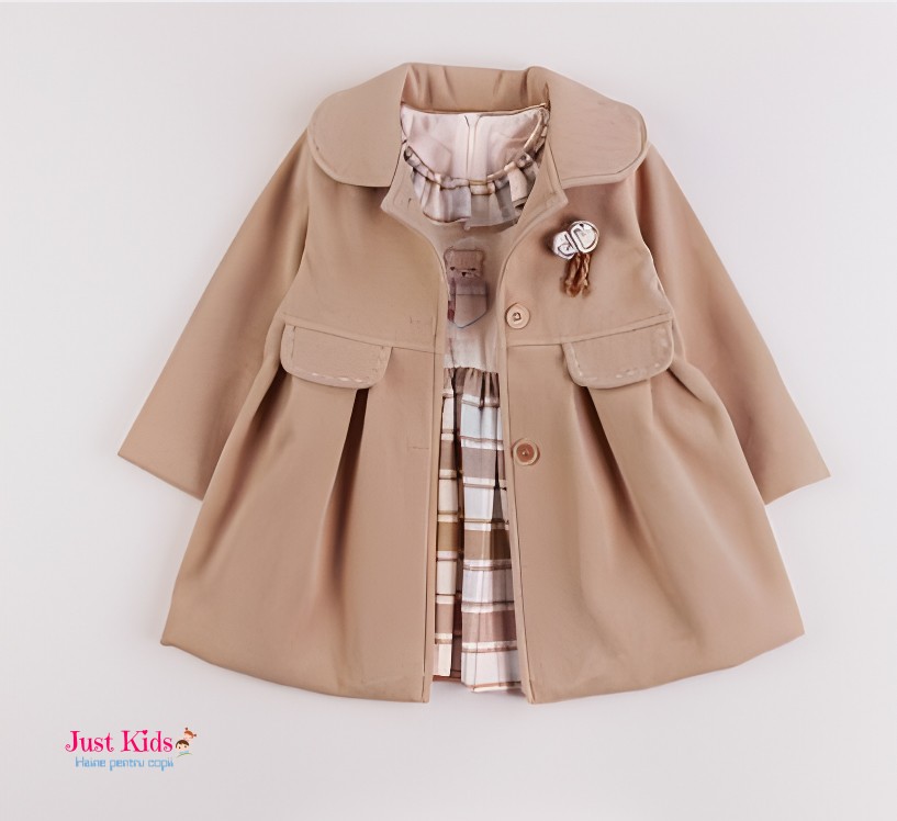 Palton fete, crem, 9-24 luni