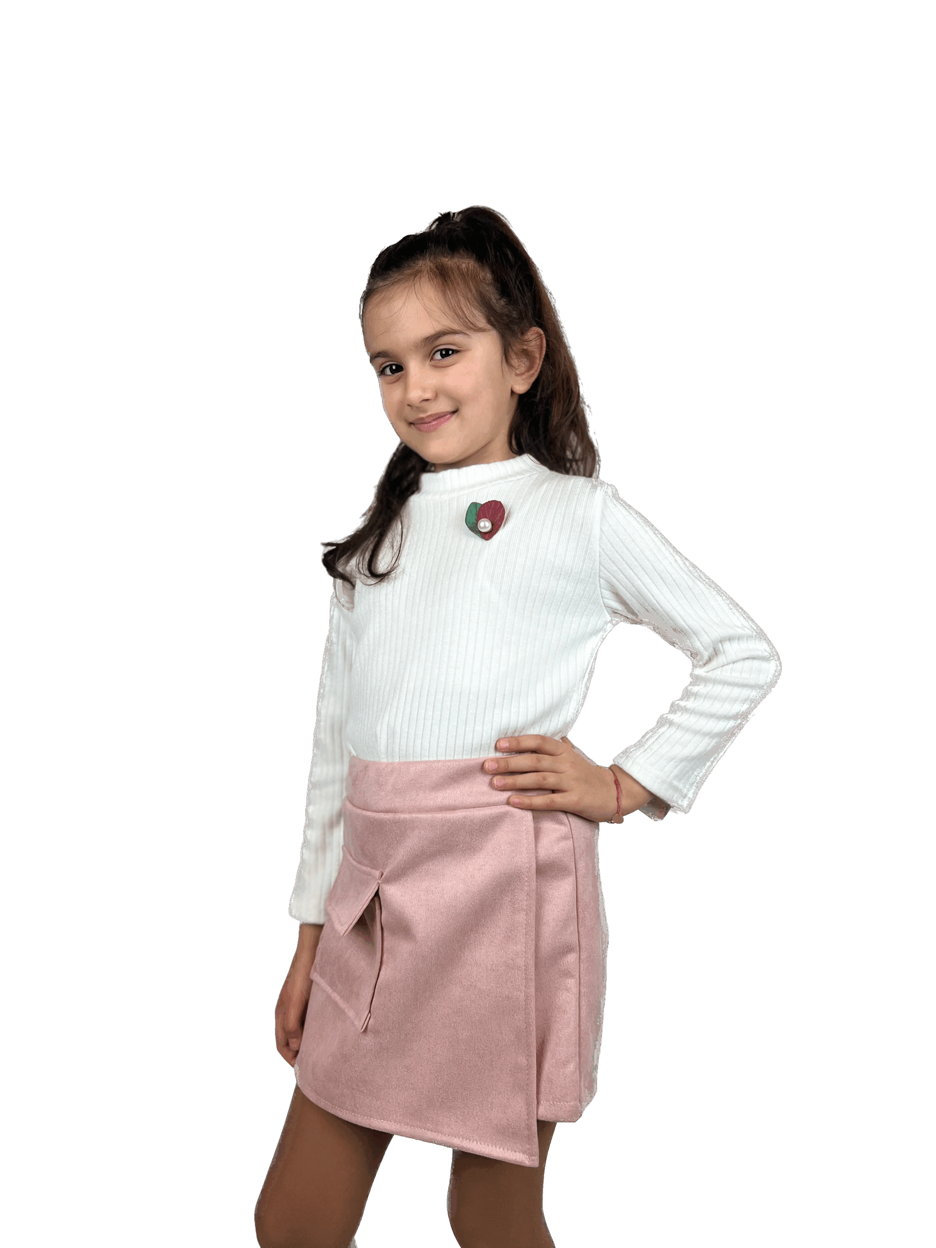 Set Elegance 2 piese, Bluza si fusta tip pantalon, 4-14 ani