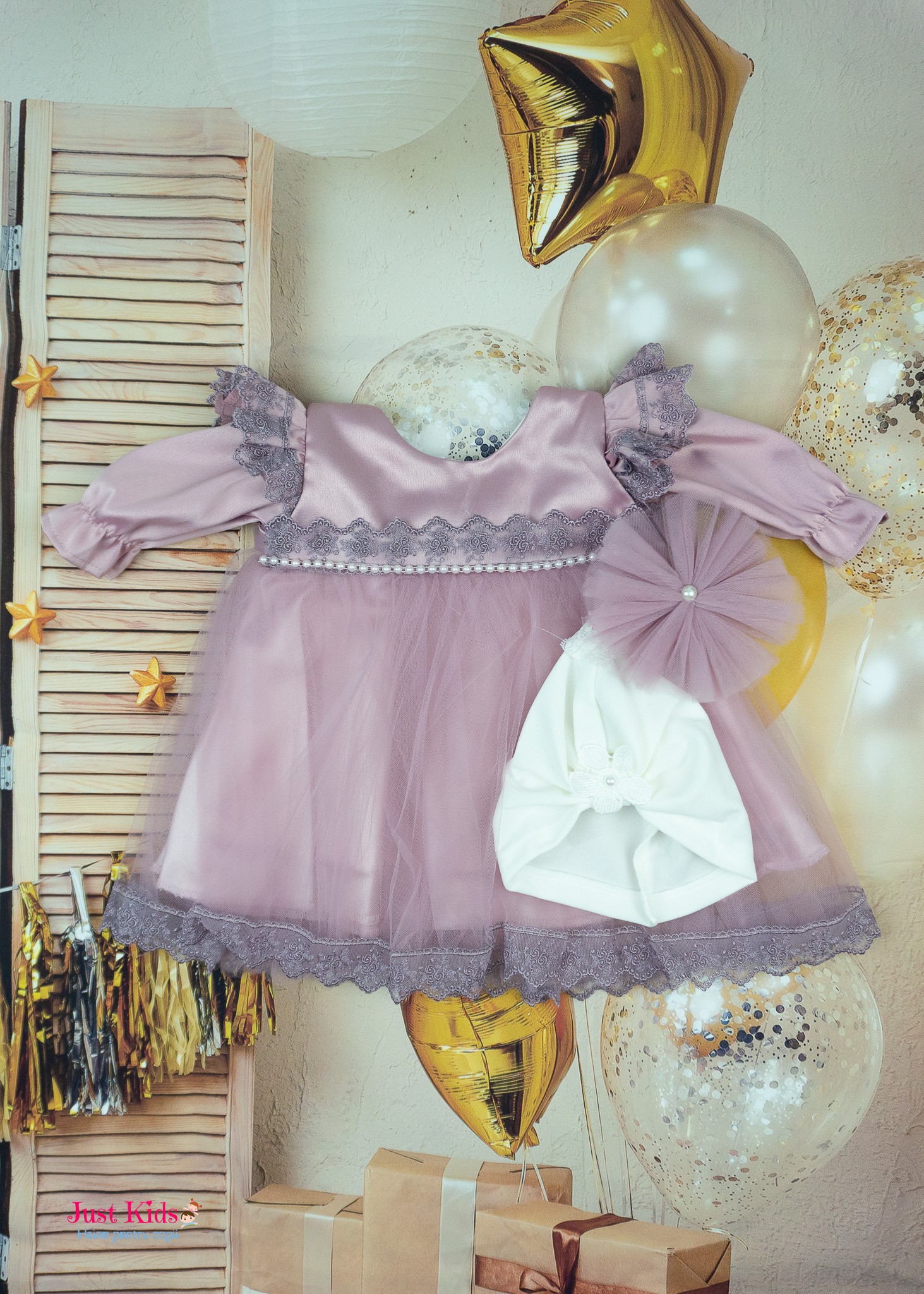 Rochiță Botez cu Bolero, Lila, 3-6 luni