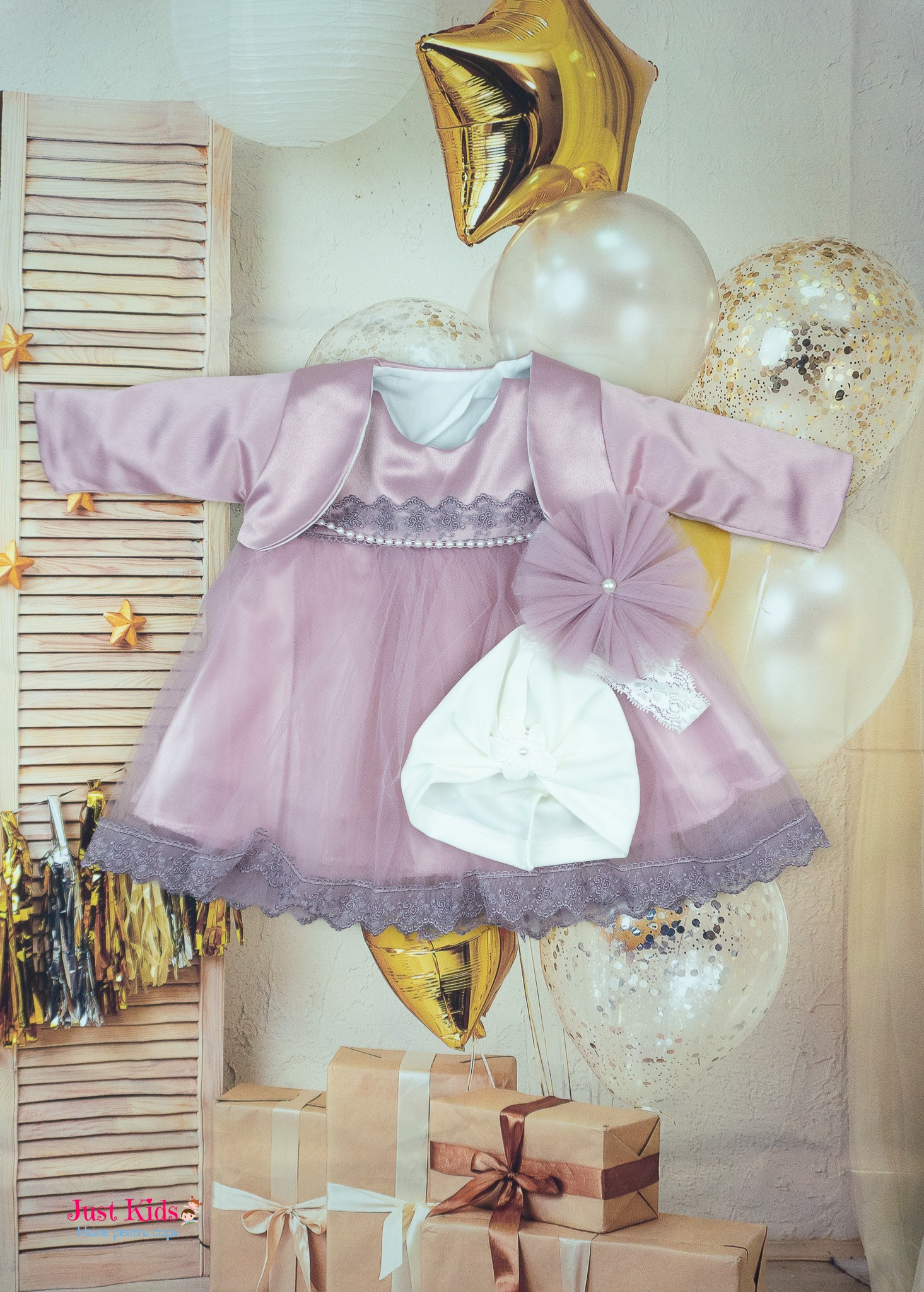 Rochiță Botez cu Bolero, Lila, 3-6 luni